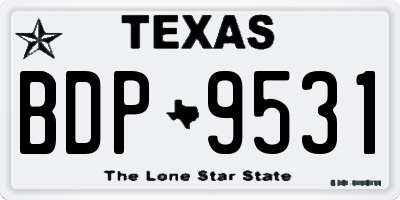 TX license plate BDP9531