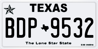 TX license plate BDP9532