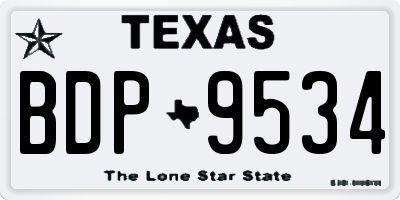 TX license plate BDP9534