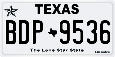 TX license plate BDP9536