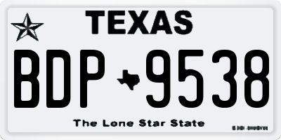 TX license plate BDP9538