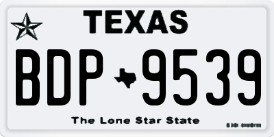 TX license plate BDP9539