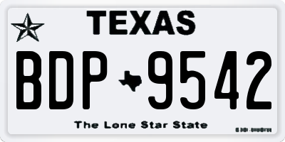 TX license plate BDP9542