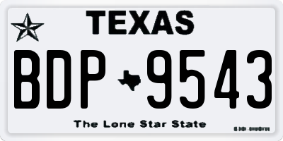 TX license plate BDP9543