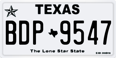 TX license plate BDP9547