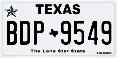 TX license plate BDP9549