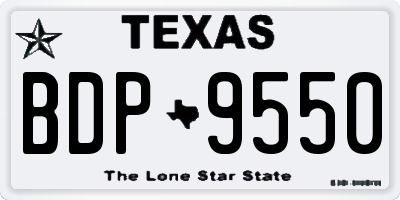 TX license plate BDP9550