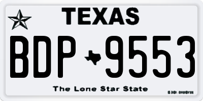 TX license plate BDP9553