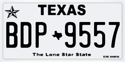 TX license plate BDP9557