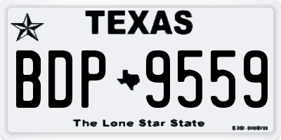 TX license plate BDP9559