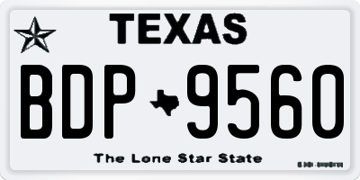 TX license plate BDP9560