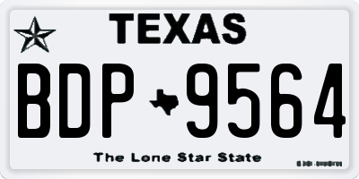 TX license plate BDP9564