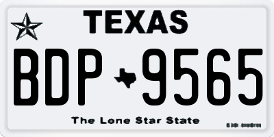 TX license plate BDP9565