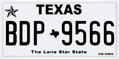 TX license plate BDP9566