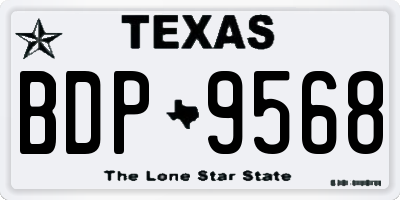 TX license plate BDP9568