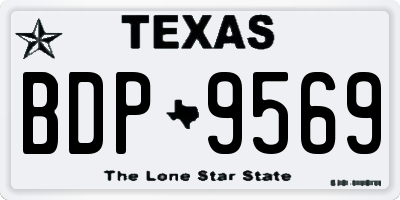 TX license plate BDP9569