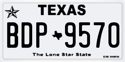 TX license plate BDP9570