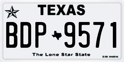 TX license plate BDP9571