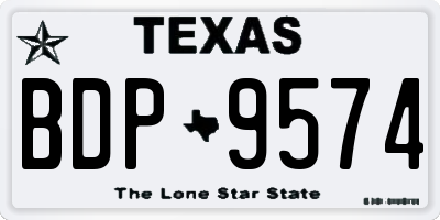 TX license plate BDP9574