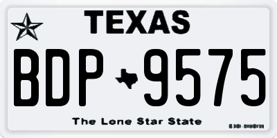 TX license plate BDP9575