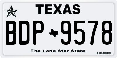 TX license plate BDP9578