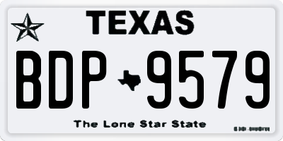 TX license plate BDP9579