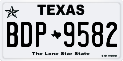 TX license plate BDP9582