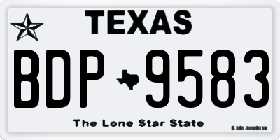 TX license plate BDP9583