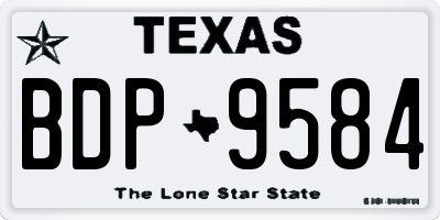TX license plate BDP9584