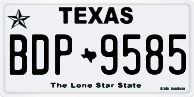 TX license plate BDP9585