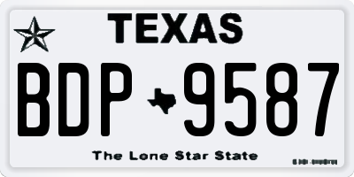 TX license plate BDP9587