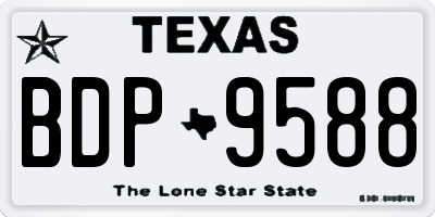 TX license plate BDP9588