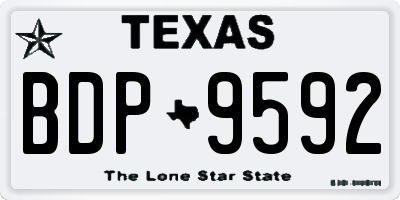 TX license plate BDP9592