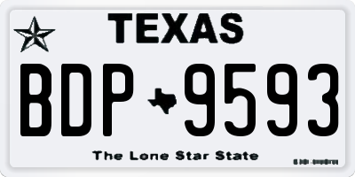 TX license plate BDP9593