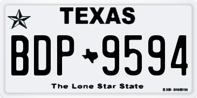 TX license plate BDP9594