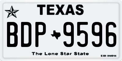 TX license plate BDP9596