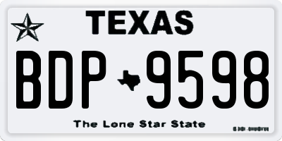 TX license plate BDP9598
