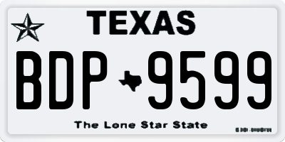 TX license plate BDP9599