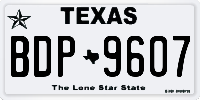 TX license plate BDP9607