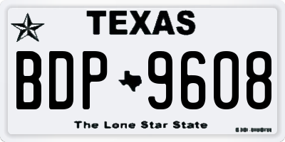 TX license plate BDP9608