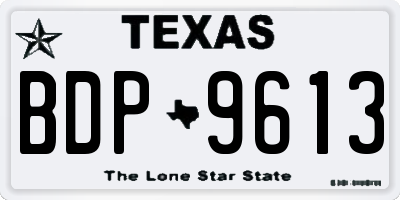 TX license plate BDP9613