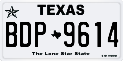 TX license plate BDP9614