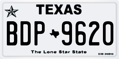 TX license plate BDP9620