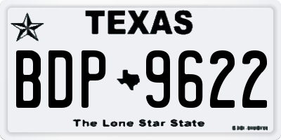 TX license plate BDP9622