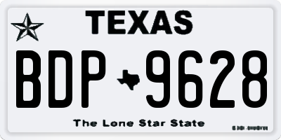 TX license plate BDP9628
