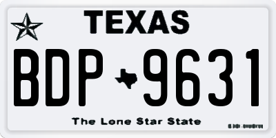 TX license plate BDP9631