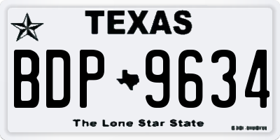 TX license plate BDP9634