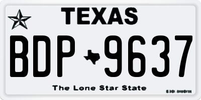 TX license plate BDP9637