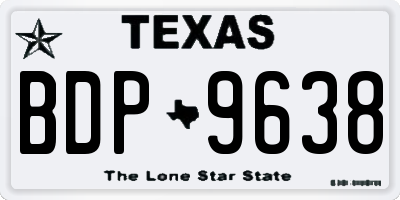 TX license plate BDP9638