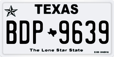 TX license plate BDP9639